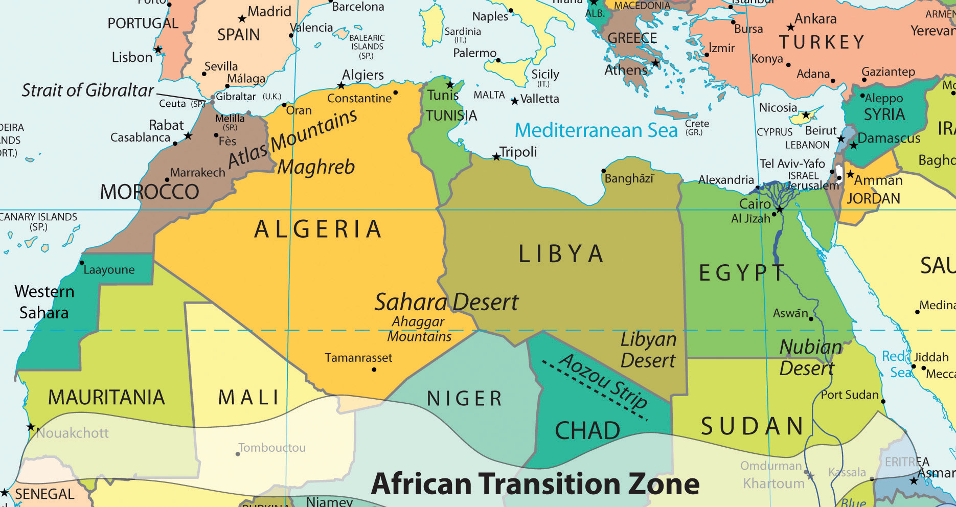 Map Of North Africa Southwest Asia And Central Asia 3
